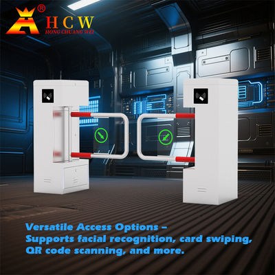 HCW 50HZ Vertical Turnstile Gate Quick Swing Barrier Turnstile Facial Recognition Solution
