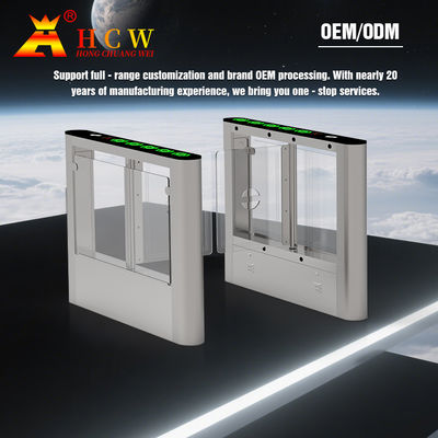 HCW Stainless Steel Turnstiles Swing Barrier Gate Access Control Systems Facial Recognition Turnstile
