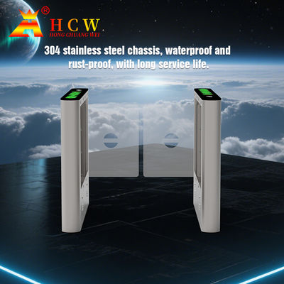 HCW Stainless Steel Turnstiles Swing Barrier Gate Access Control Systems Facial Recognition Turnstile