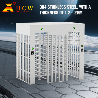 AC220-240V Full Height Security Turnstile OR code Revolving Entrance Gate