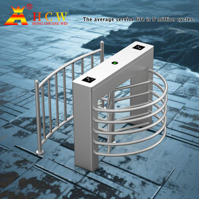Swiping Card Half Height Turnstile SUS304 1.2mm Thickness Electromagnet Control