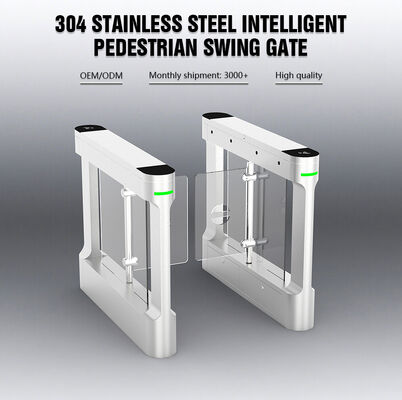 HCW Waterproof IP42 Swing Barrier Turnstile with 10mm Plexiglass and 30-40 People/Minute Throughput for Secure Access Control