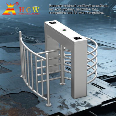 Swiping Card Half Height Turnstile SUS304 1.2mm Thickness Electromagnet Control