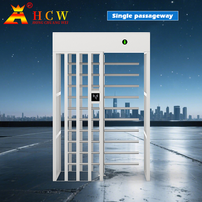 HCW Biométrique à pleine hauteur Porte tourniquet Bi-directionnelle 304SS Sécurité avec système de contrôle des piétons