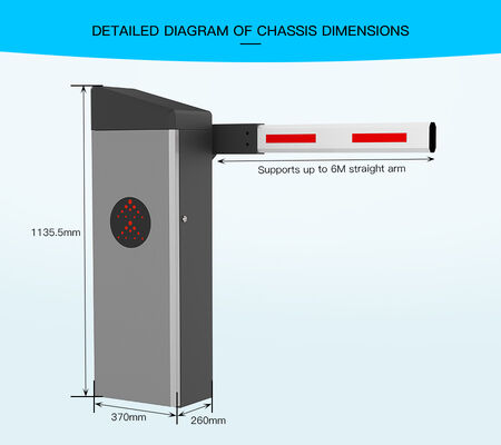 HCW Automatic Parking Barrier Gate with 2m Straight Rod and 200W DC Servo Motor for Vehicle Access Control
