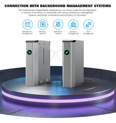 HCW Face Recognition Turnstile Security Wing Gate with 304 Stainless Steel IP42 Rating and 40W DC Brushless Motor for Pedestrian Access Control