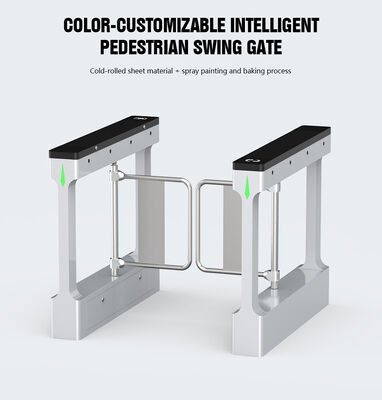 HCW Smart Swing Barrier Turnstile avec lecteur de carte RFID de reconnaissance faciale et 4 millions de cycles